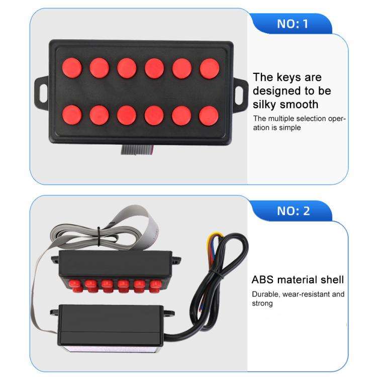 12V / 24V Universal Car Horn Controller 12 Sound Effects Sound Control Speaker, with Button(Black)