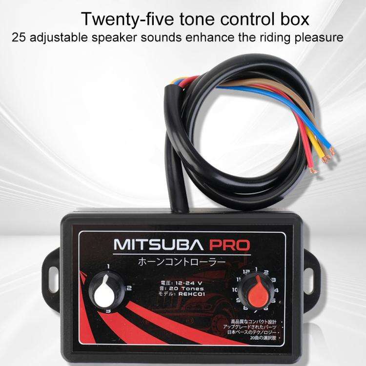 12V / 24V Universal Car Horn Controller 25 Sound Effects Sound Control Speaker(Black)