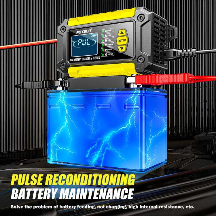 FOXSUR FTC-1206 2 in 1 12V Charging Tester Integrated Machine Car Motorcycle Battery Charger Test...