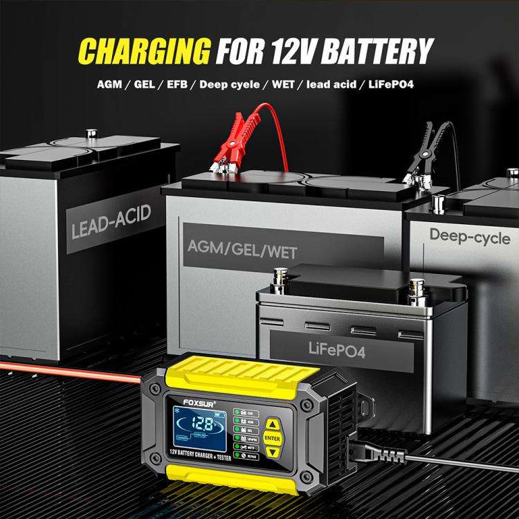 FOXSUR FTC-1206 2 in 1 12V Charging Tester Integrated Machine Car Motorcycle Battery Charger Test...