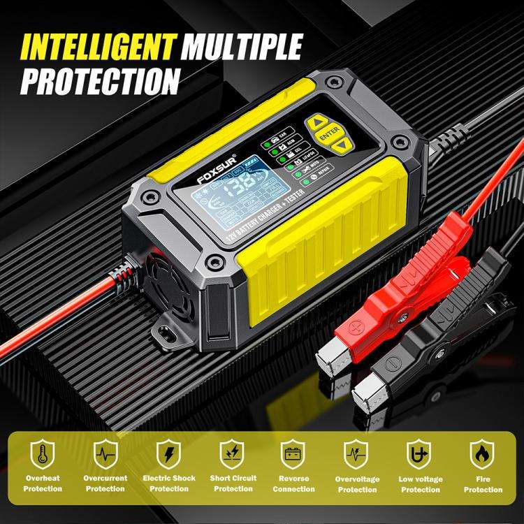 FOXSUR FTC-1206 2 in 1 12V Charging Tester Integrated Machine Car Motorcycle Battery Charger Test...