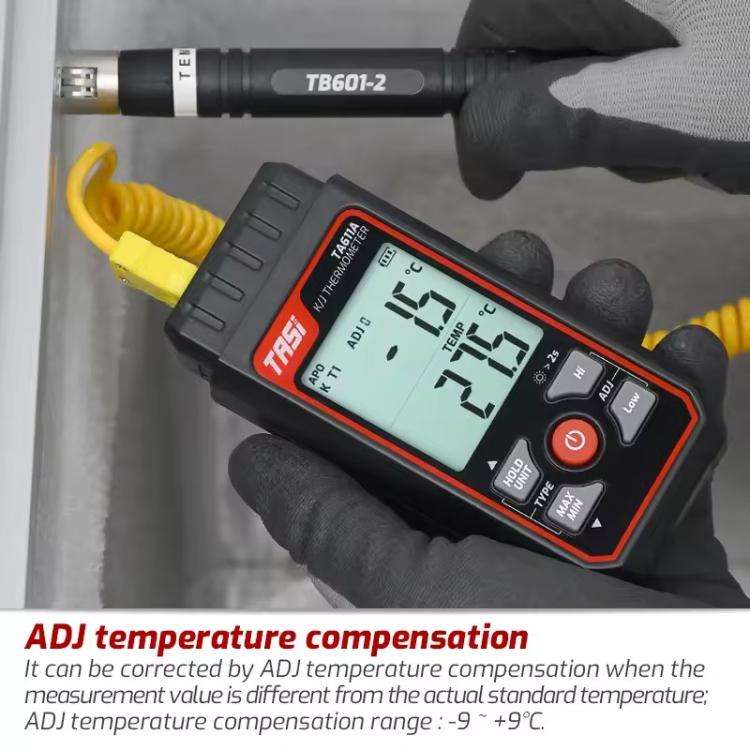 TRSI TA616B Industrial Handheld K-Type Thermocouple Thermometer, Dual Channel, Basic Version