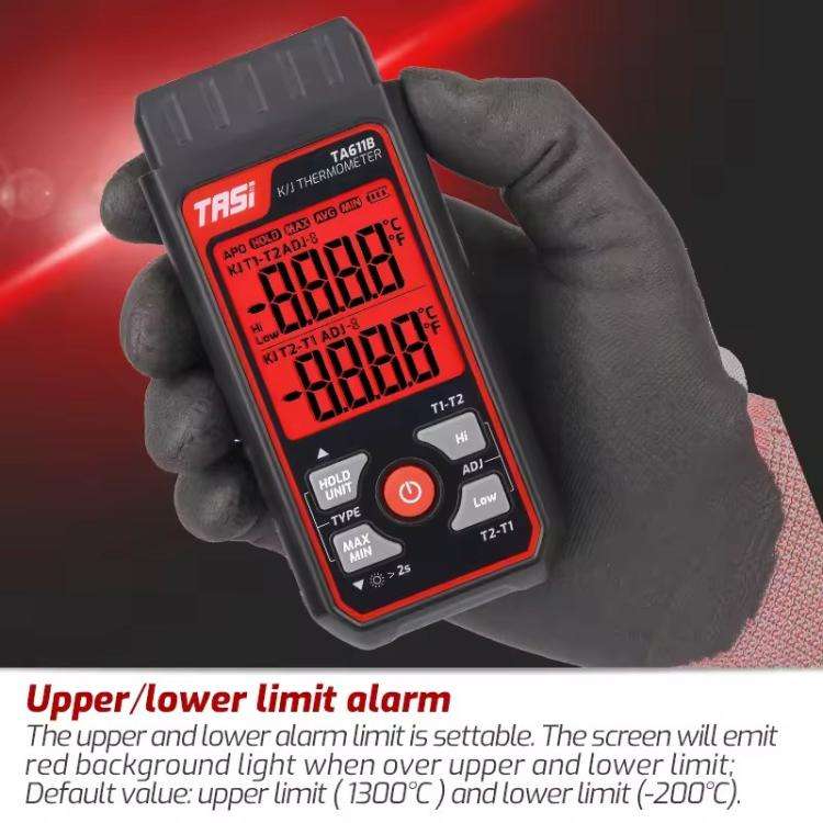 TRSI TA616B Industrial Handheld K-Type Thermocouple Thermometer, Dual Channel, Basic Version