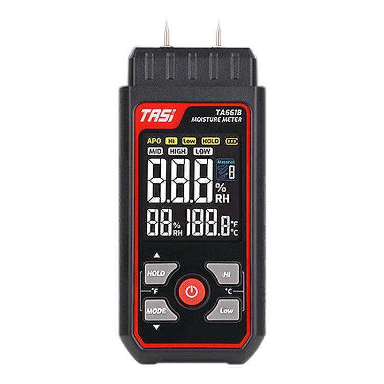 TASI TA661B Wood Moisture Meter Quickly Measure Moisture Content Tester Temperature Humidity Dete...