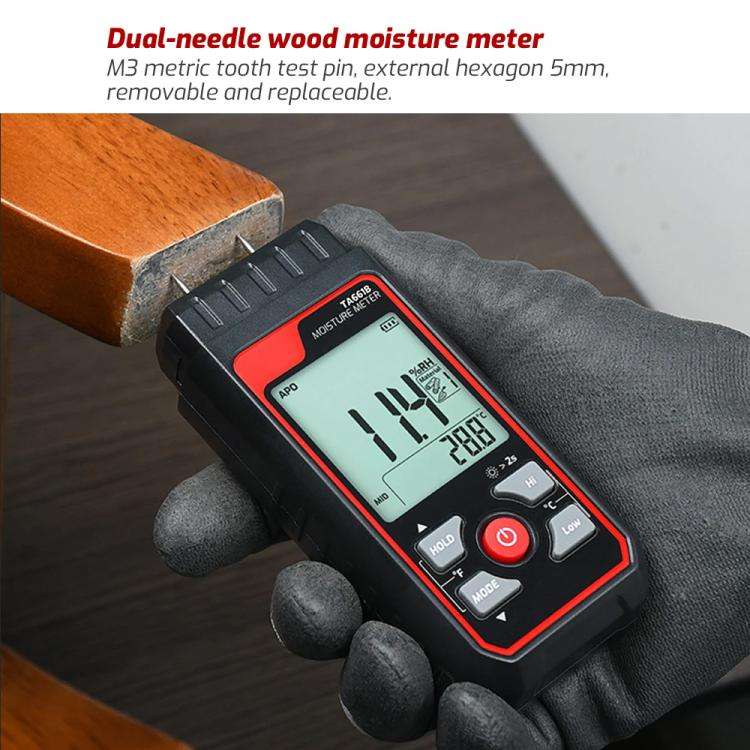 TASI TA661B Wood Moisture Meter Quickly Measure Moisture Content Tester Temperature Humidity Dete...