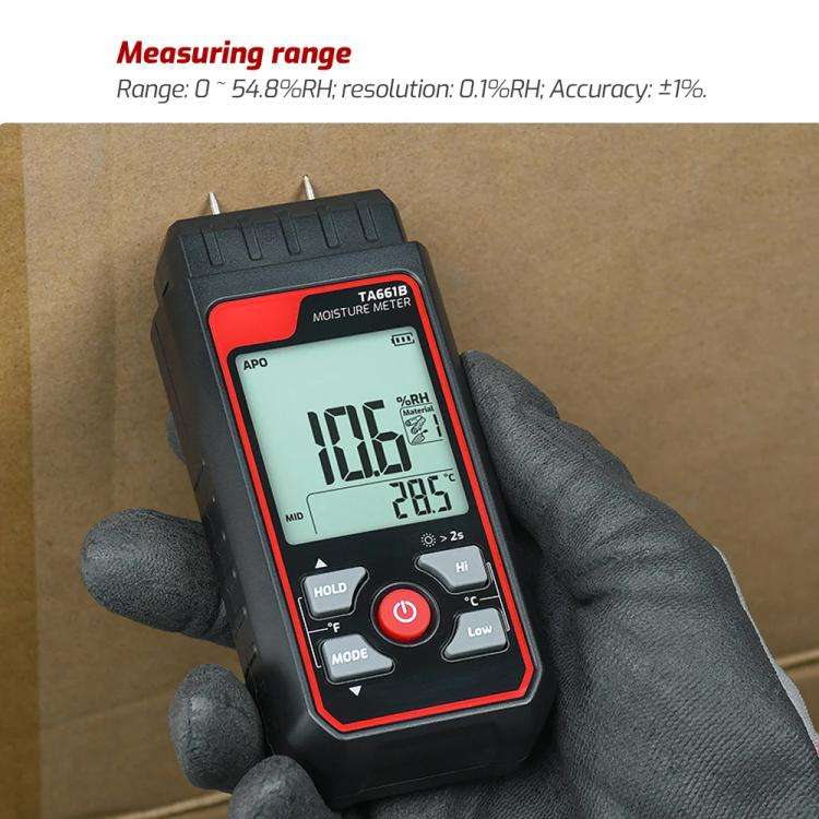 TASI TA661B Wood Moisture Meter Quickly Measure Moisture Content Tester Temperature Humidity Dete...