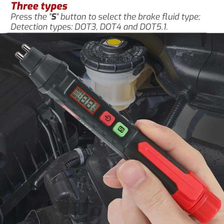 TASI TA15A Car Brake Fluid Detection Pen Brake Fluid Tester(Black Red)