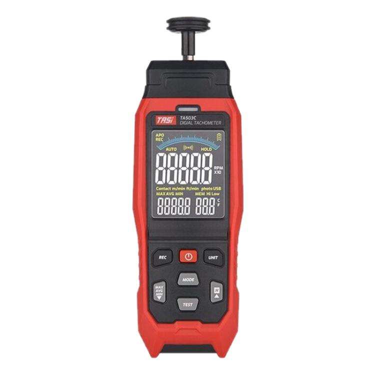 TASI Contact and Non-contact Dual Use Portable Measuring Speed Meter Digital Display Laser Tachom...
