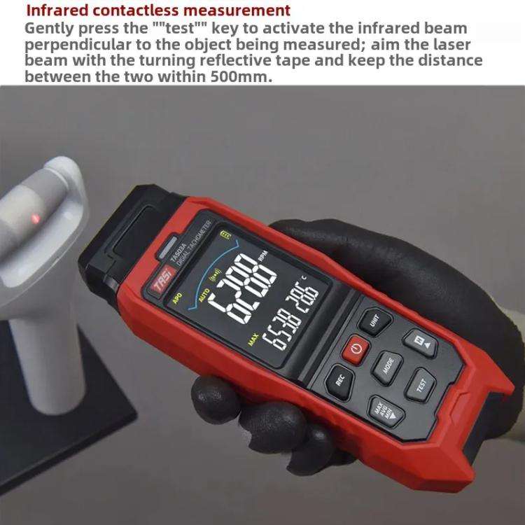 TASI Contact and Non-contact Dual Use Portable Measuring Speed Meter Digital Display Laser Tachom...