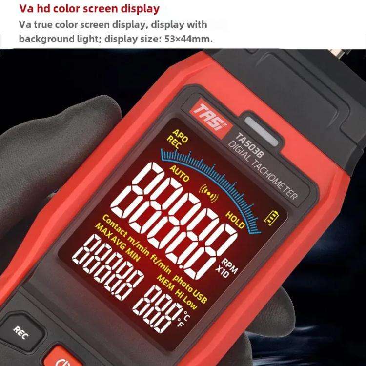 TASI Contact and Non-contact Dual Use Portable Measuring Speed Meter Digital Display Laser Tachom...