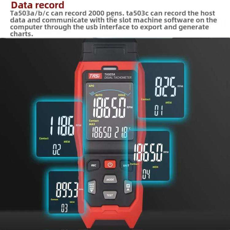 TASI Non-contact Portable Measuring Speed Meter Digital Display Laser Tachometer