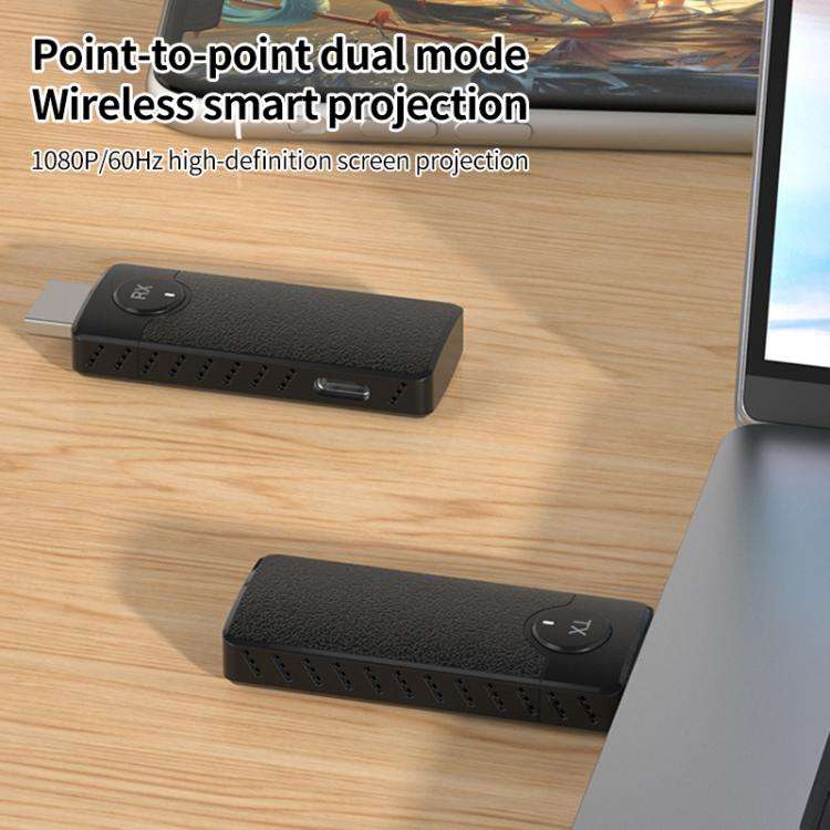 Q50 Leather Texture Wireless HDMI Video Transmitter and Receiver Extender Adapter(White)