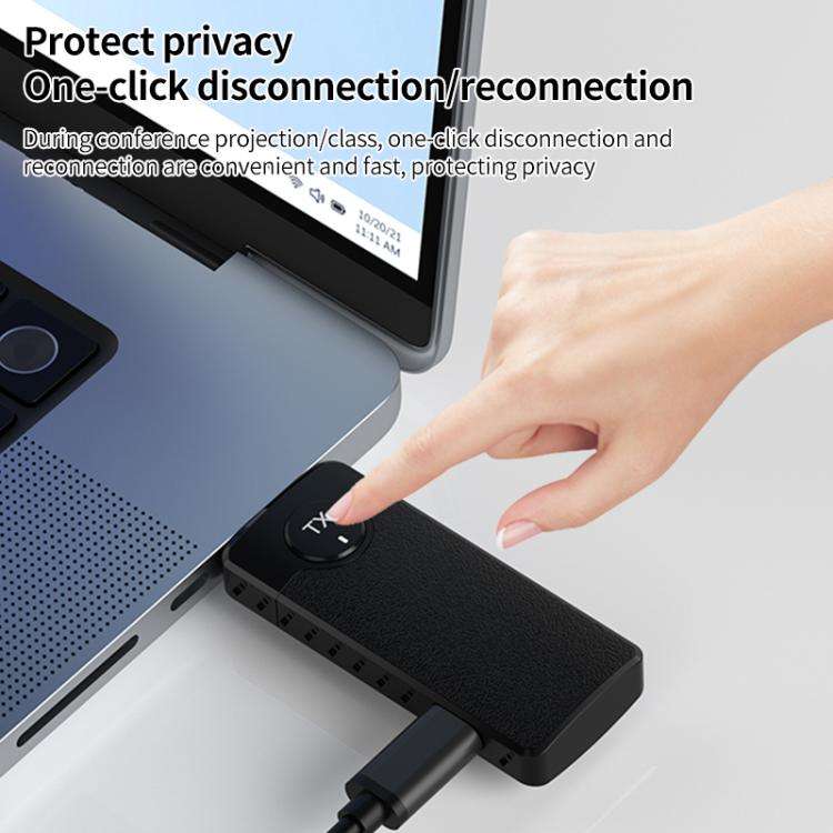 Q50 Leather Texture Wireless HDMI Video Transmitter and Receiver Extender Adapter(Black)