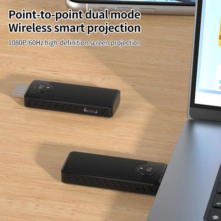 Q50 Vertical Texture Wireless HDMI Video Transmitter and Receiver Extender Adapter(Black)
