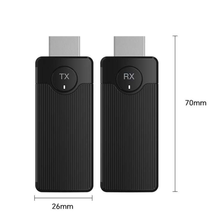 Q50 Vertical Texture Wireless HDMI Video Transmitter and Receiver Extender Adapter(Black)