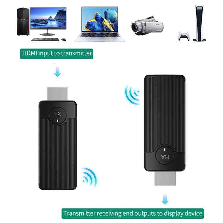 Q50 Vertical Texture Wireless HDMI Video Transmitter and Receiver Extender Adapter(Black)