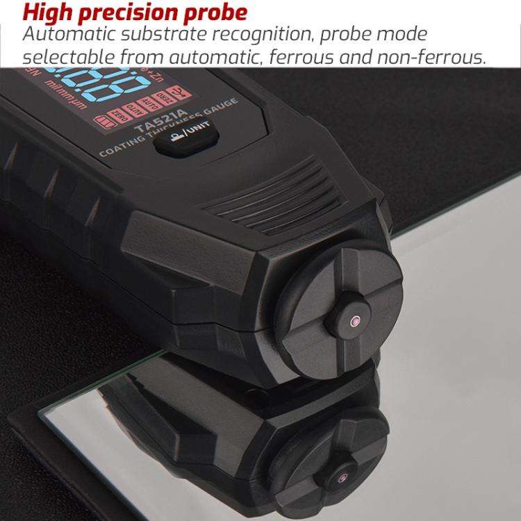 TASI TA521A Car Paint Film Meter Paint Surface Tester Coating Thickness Gauge(Black)