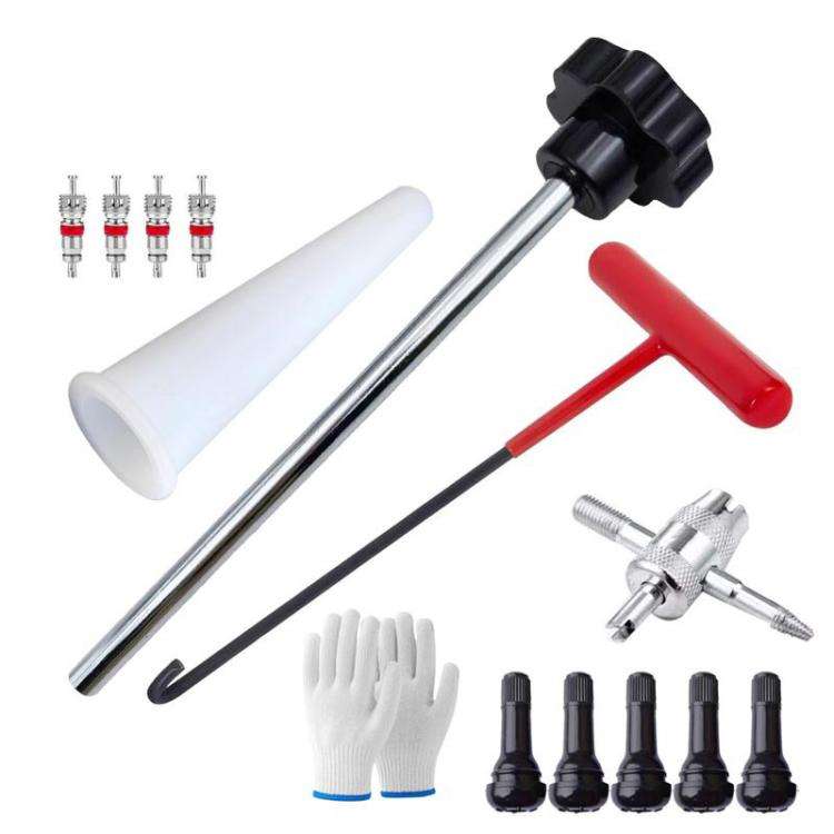 13pcs / Set Car Tire Repair Tool Valve Installation Tool Set(Black)