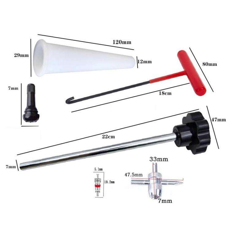 13pcs / Set Car Tire Repair Tool Valve Installation Tool Set(Red)