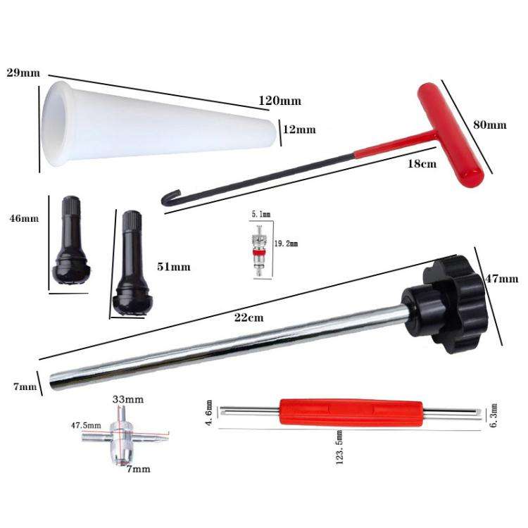 23pcs / Set Car Tire Repair Tool Valve Installation Tool Set(Black)