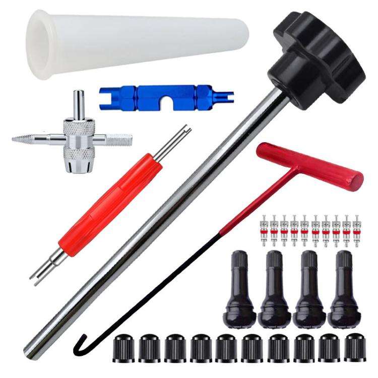 30pcs / Set Car Tire Repair Tool Valve Installation Tool Set(Black)