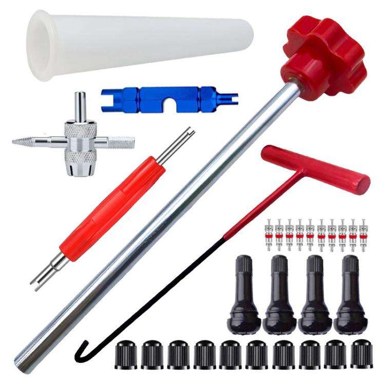 30pcs / Set Car Tire Repair Tool Valve Installation Tool Set(Red)