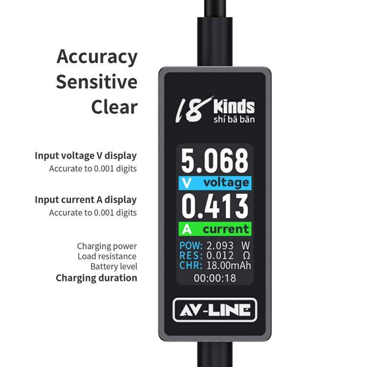 18 Kinds AV-Line 2.0 1.2m Intelligent Detection Charging Data Cable, Interface:USB to  8 Pin