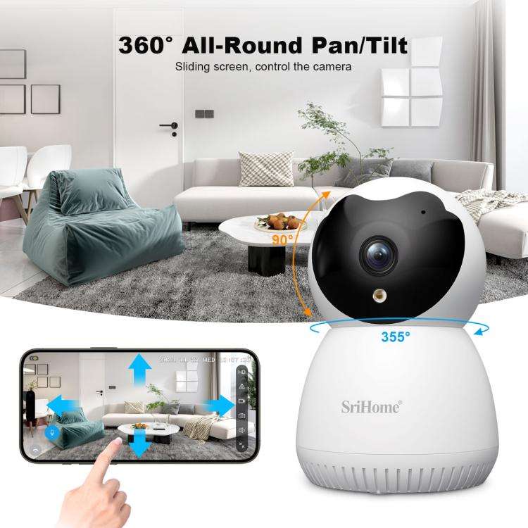 SriHome SH036 500W Pixel AI Smart HD Camera Supports Human Tracking(US Plug)