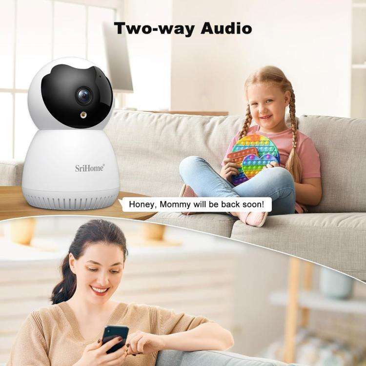 SriHome SH036 500W Pixel AI Smart HD Camera Supports Human Tracking(US Plug)