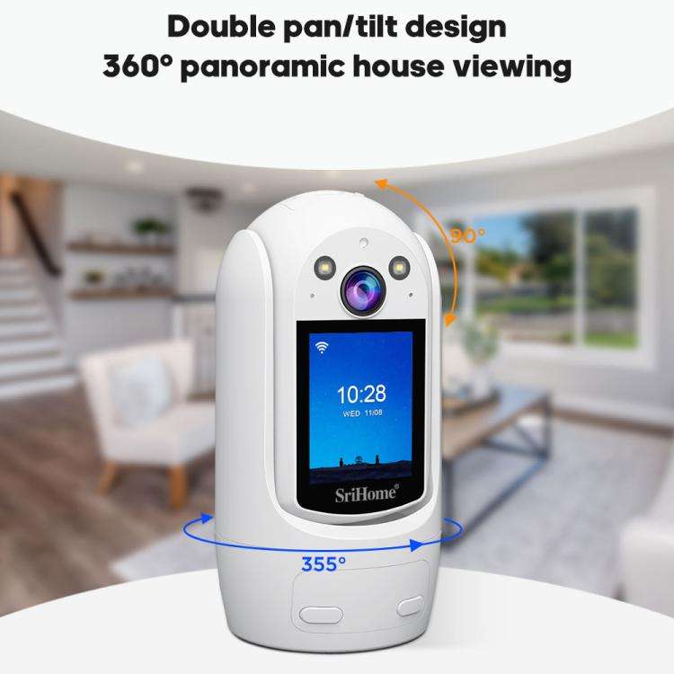 SriHome SH060 2MP 2.4 inch IPS Screen Smart IP Camera Supports Two-way Video Voice Call(EU Plug)