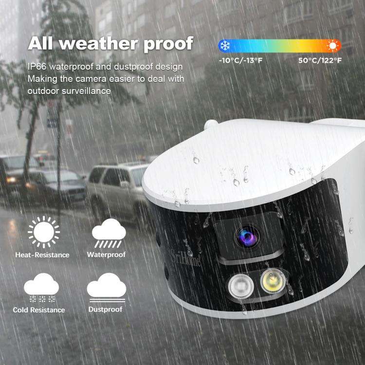 SriHome SH070 4MP Binocular Stitching Ultra-wide Angle Waterproof Camera Supports Full-color Nigh...