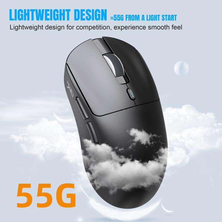 HXSJ T68 3 Modes Wired 2.4G BT5.1 Wireless Lightweight Gaming Mouse(White)