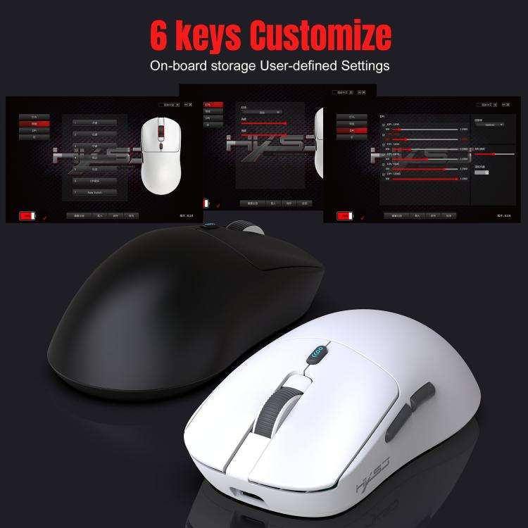 HXSJ T68 3 Modes Wired 2.4G BT5.1 Wireless Lightweight Gaming Mouse(White)
