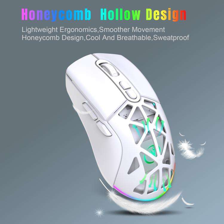 HXSJ T26 Dual Modes 2.4G BT5.1 Rechargeable Wireless Mouse(White)