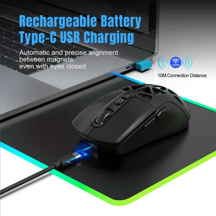 HXSJ T26 Dual Modes 2.4G BT5.1 Rechargeable Wireless Mouse(White)