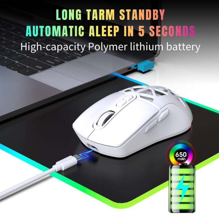 HXSJ T26 Dual Modes 2.4G BT5.1 Rechargeable Wireless Mouse(White)