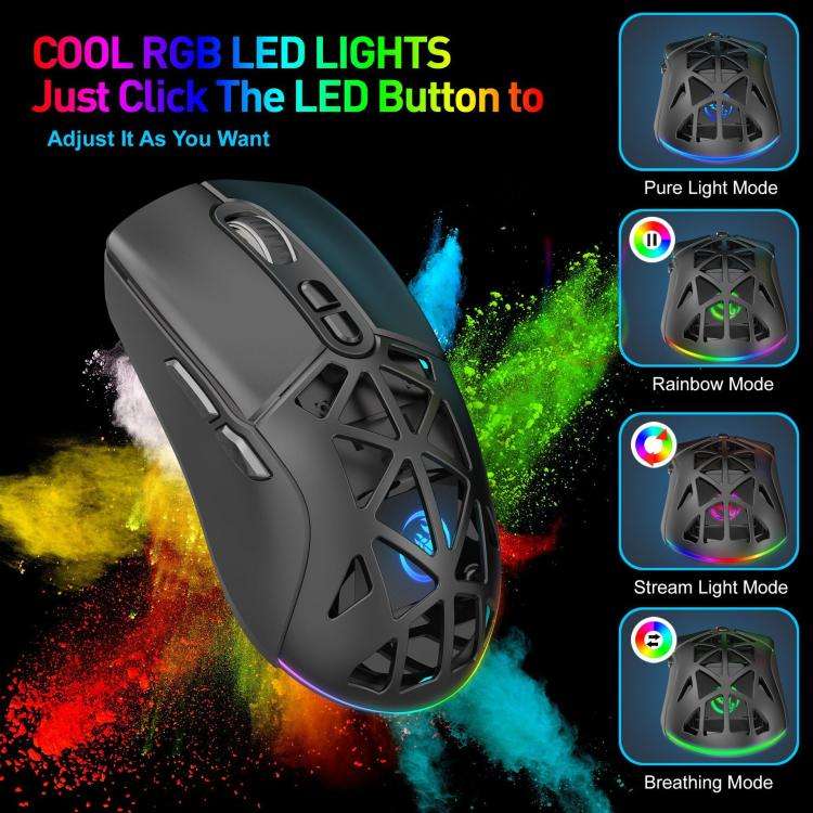 HXSJ T26 Dual Modes 2.4G BT5.1 Rechargeable Wireless Mouse(White)