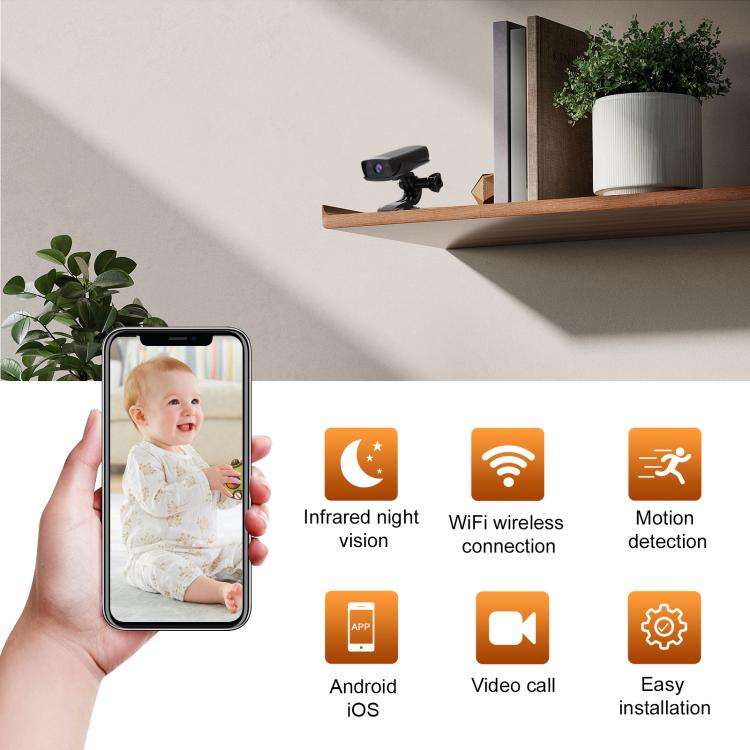 TN-6 Multifunctional HD WIFI Mini Camera Video Recorder(Black)