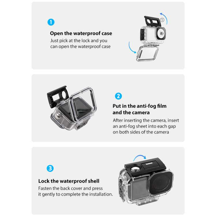For DJI Osmo Action 5 Pro Magnetic 60m Waterproof Case Diving Case with Base + Gift Kit