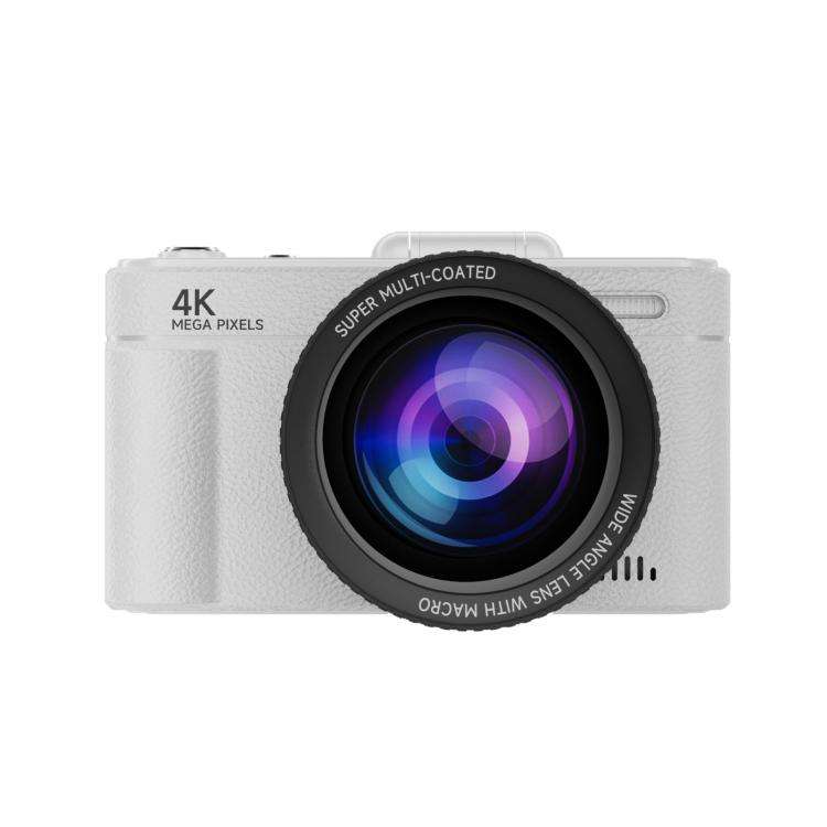 V5 64MP Retro Digital Camera 4K Recording 180 Flip Screen, Style:Large Lens(White)