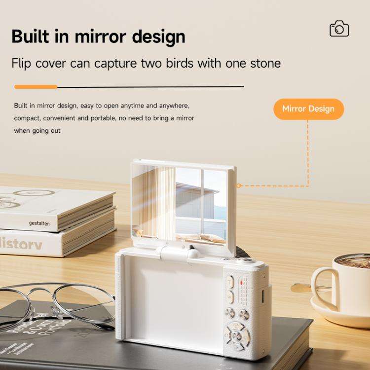 V5 64MP Retro Digital Camera 4K Recording 180 Flip Screen, Style:Small Lens(Black)