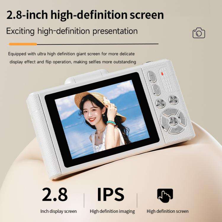 V5 64MP Retro Digital Camera 4K Recording 180 Flip Screen, Style:Small Lens(Black)