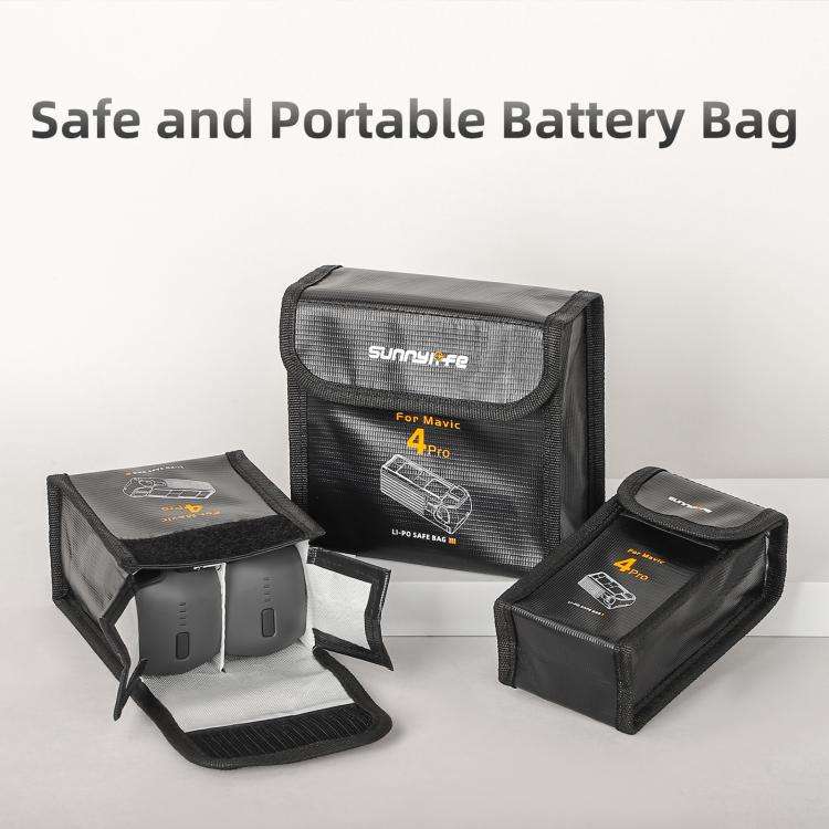 For DJI Mavic 4 Pro Sunnylife Battery Explosion-proof Safe Bag Protective Li-Po Safe Bag(For 2pcs...