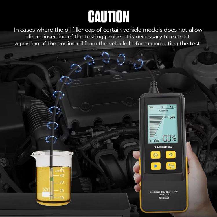 AUTOOL AS503 2.8 inch Backlit Display Car Engine Oil Tester Lubricating Oil Quality Analyzer(Black)