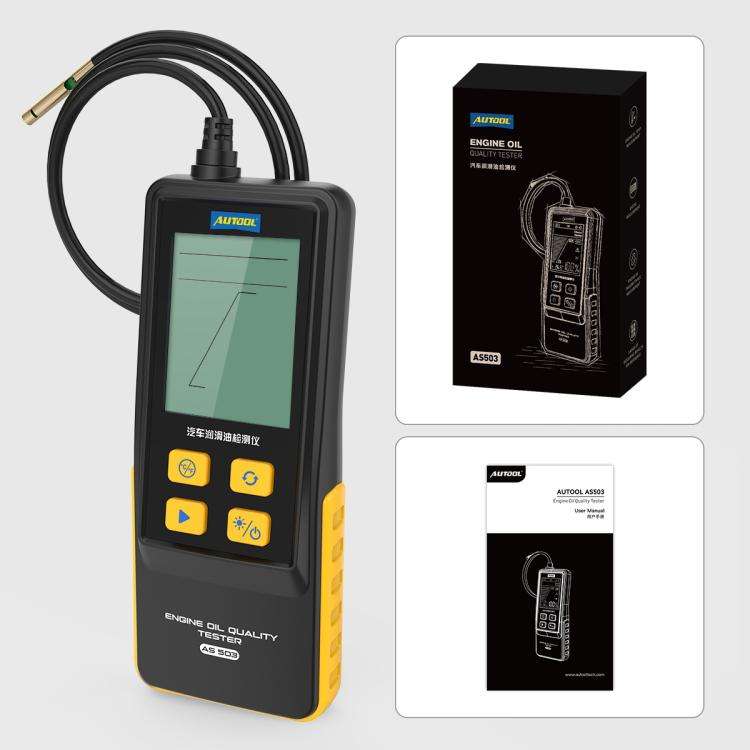 AUTOOL AS503 2.8 inch Backlit Display Car Engine Oil Tester Lubricating Oil Quality Analyzer(Black)