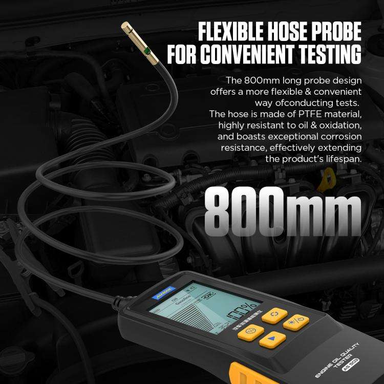 AUTOOL AS503 2.8 inch Backlit Display Car Engine Oil Tester Lubricating Oil Quality Analyzer(Black)