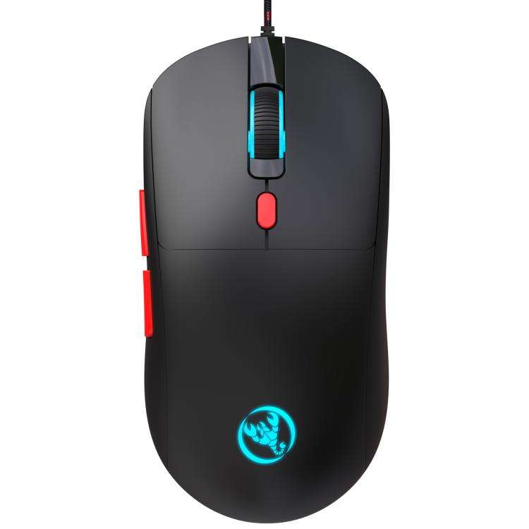 HXSJ X200 3600DPI Colorful Luminous Wired Mouse, Cable Length: 1.5m(Black)