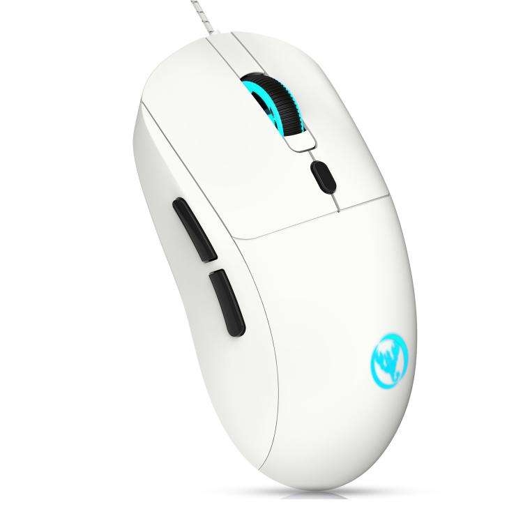 HXSJ X200 3600DPI Colorful Luminous Wired Mouse, Cable Length: 1.5m(White)