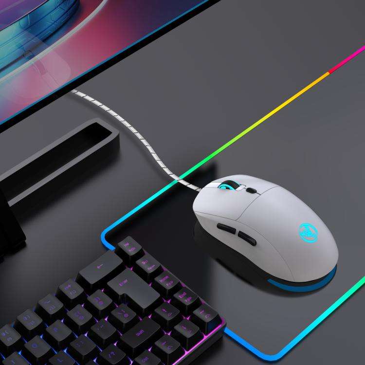 HXSJ X200 3600DPI Colorful Luminous Wired Mouse, Cable Length: 1.5m(White)