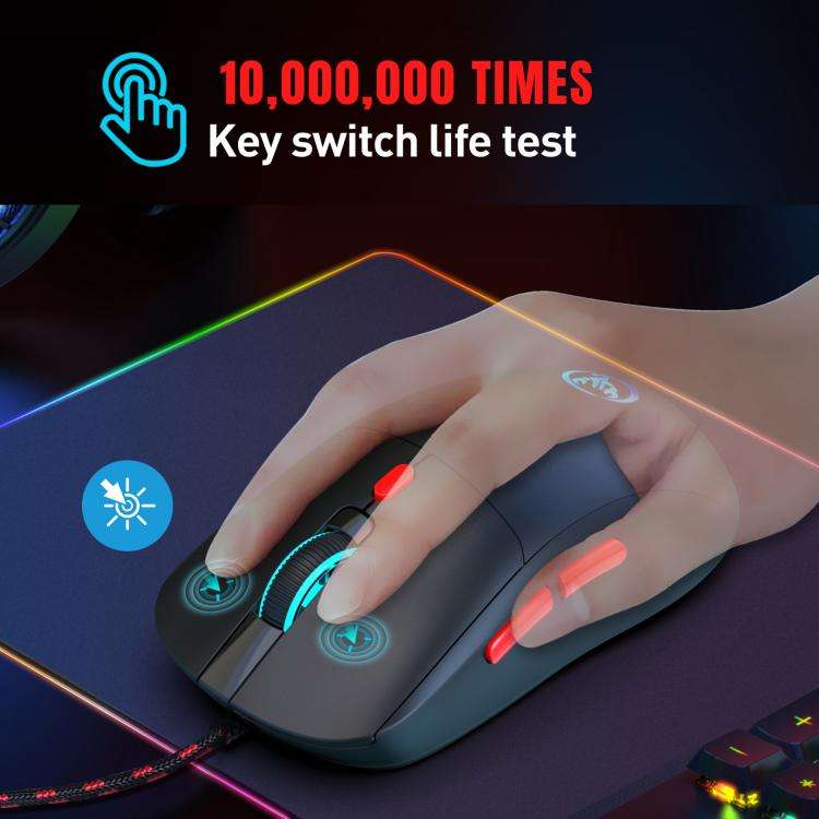 HXSJ X200 3600DPI Colorful Luminous Wired Mouse, Cable Length: 1.5m(Black)